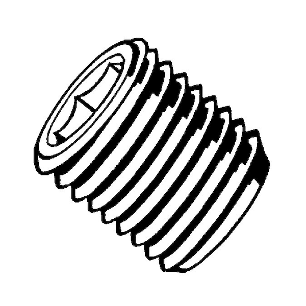 Midwest Fastener 14mm-2.0 x 40mmPlain Class 14.9 Steel Coarse Thread Cup Point Hex Socket Headless Set Screws 2PK 932905